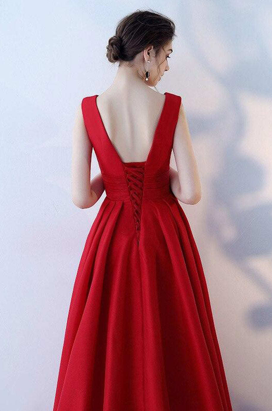 Robe Demoiselle d'Honneur Femme Rouge