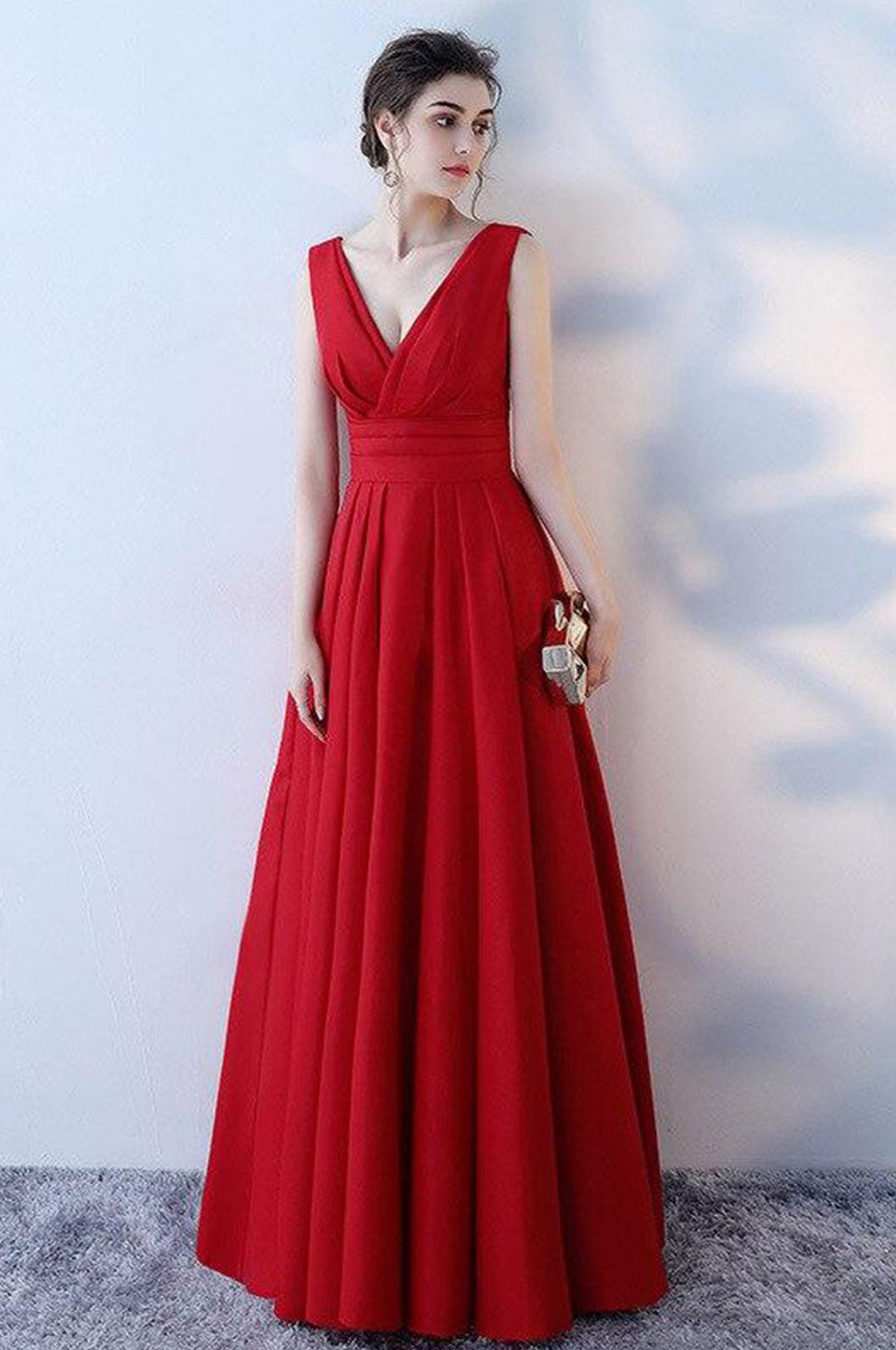 Robe Demoiselle d'Honneur Femme Rouge
