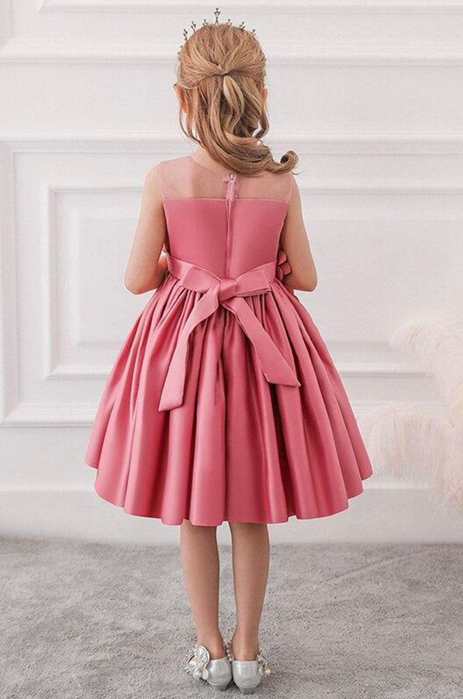 Robe Demoiselle d'Honneur Rose Fille