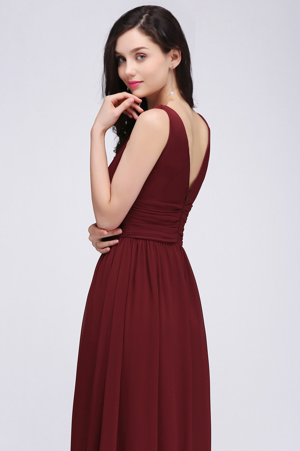 Robe Rouge Bordeaux Demoiselle d'Honneur