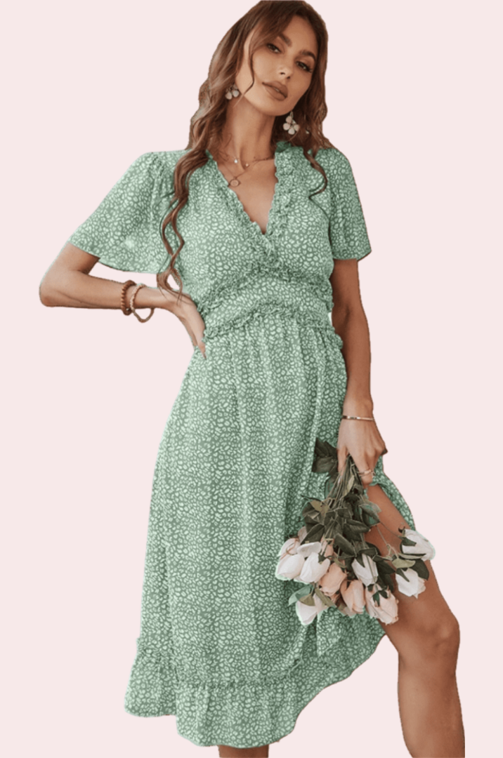 Robe Bohème Verte Demoiselle d'Honneur