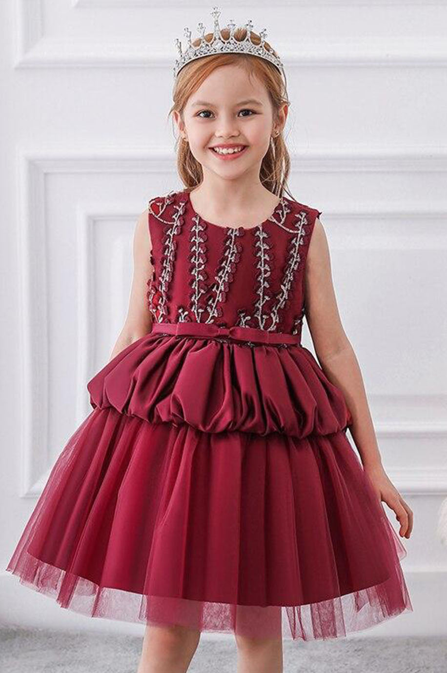 Robe Demoiselle d'Honneur Fille Rouge