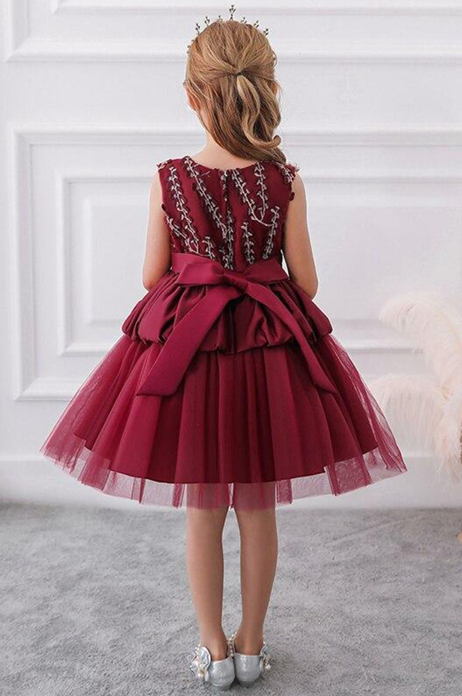 Robe Demoiselle d'Honneur Fille Rouge