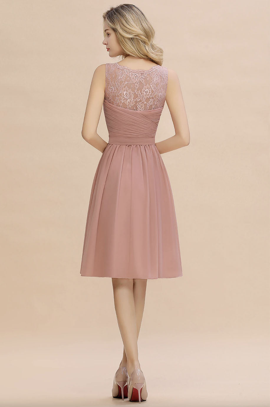 Robe Rose Courte Demoiselle d'Honneur