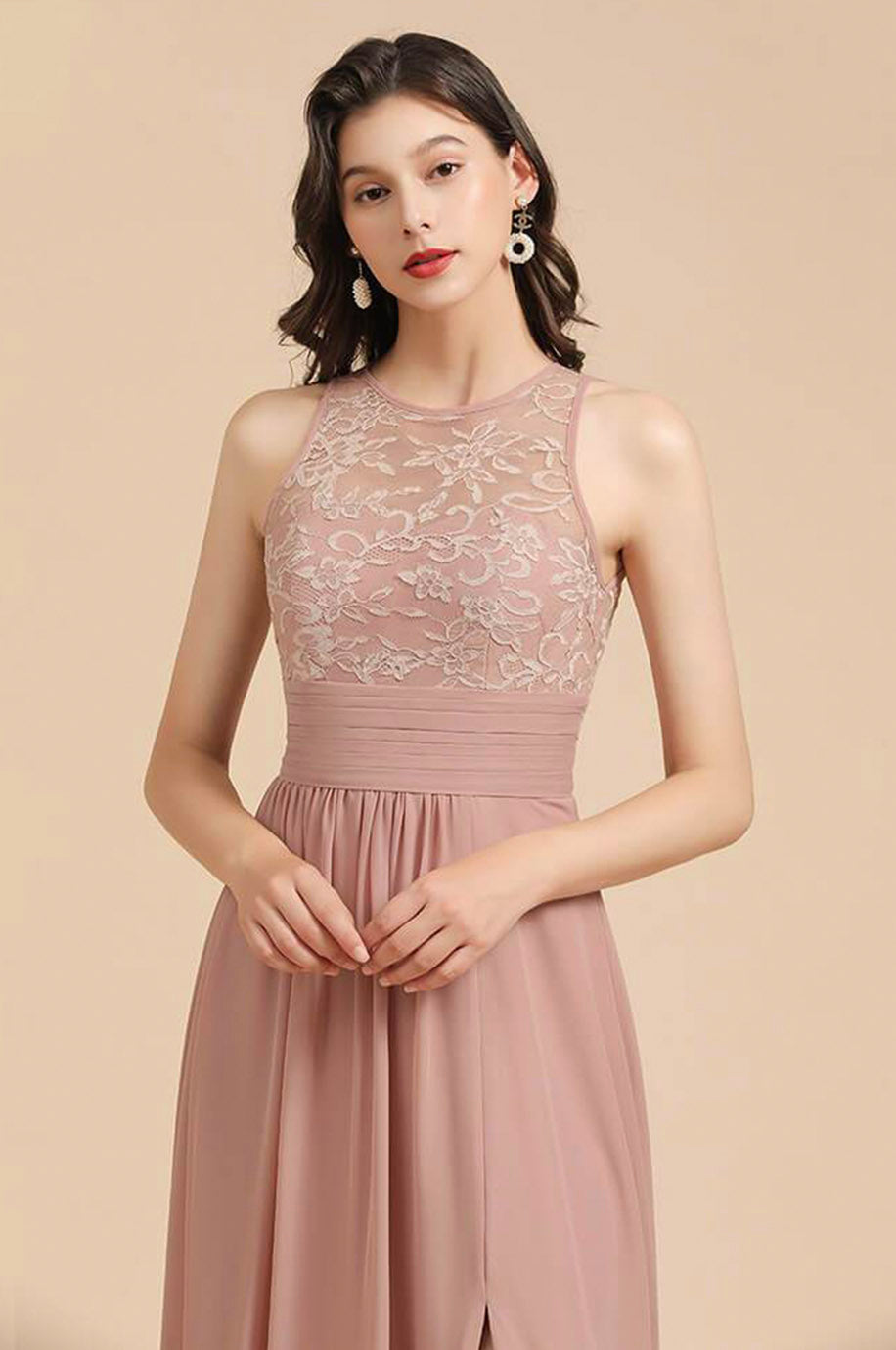 Robe Rose Poudré Pour Demoiselle d'Honneur