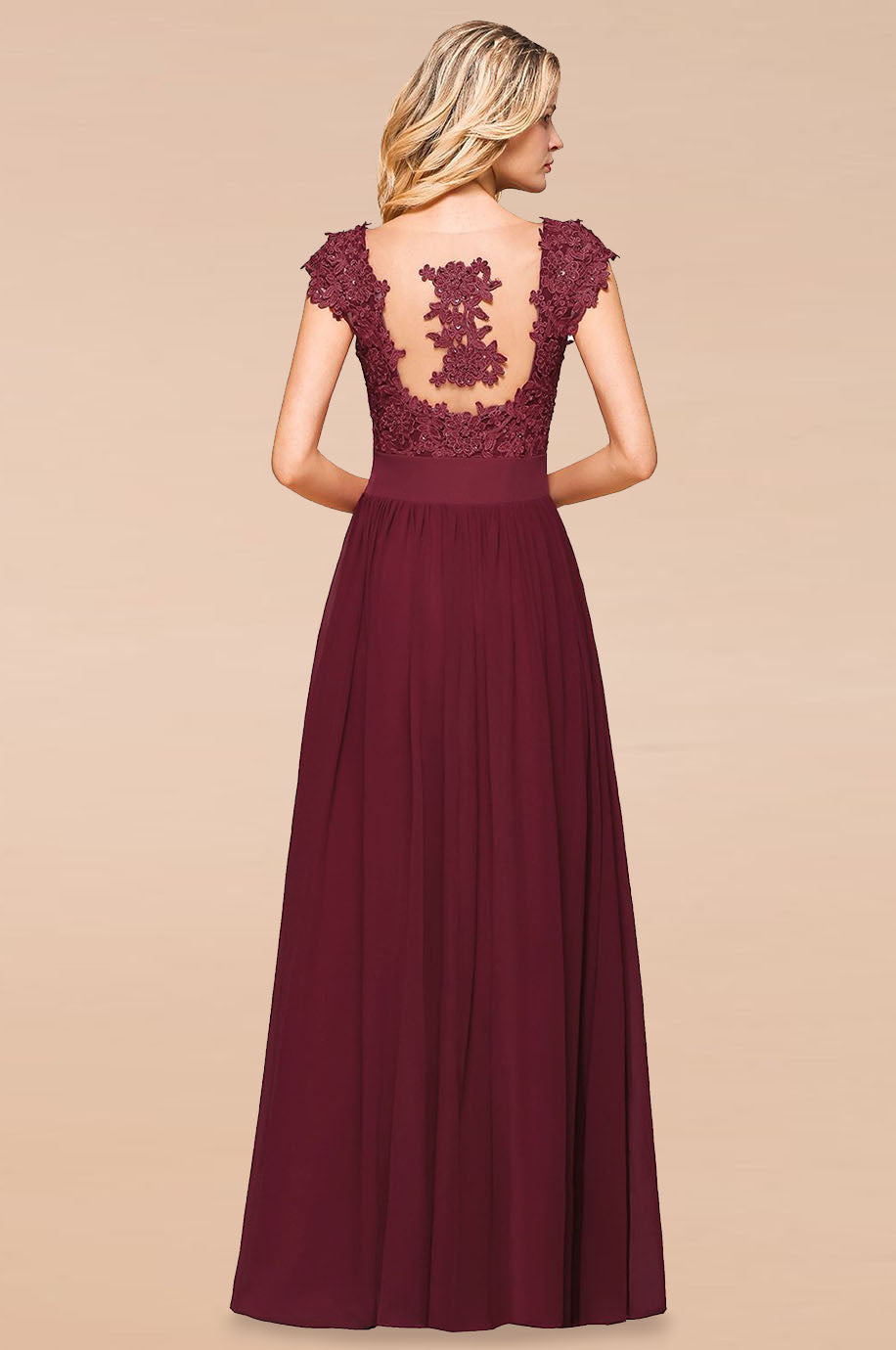 Robe Demoiselle d'Honneur Bordeaux Longue