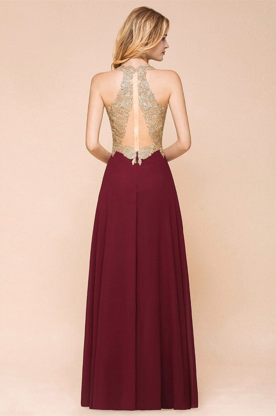 Robe Demoiselle d'Honneur Bordeaux et Blanche
