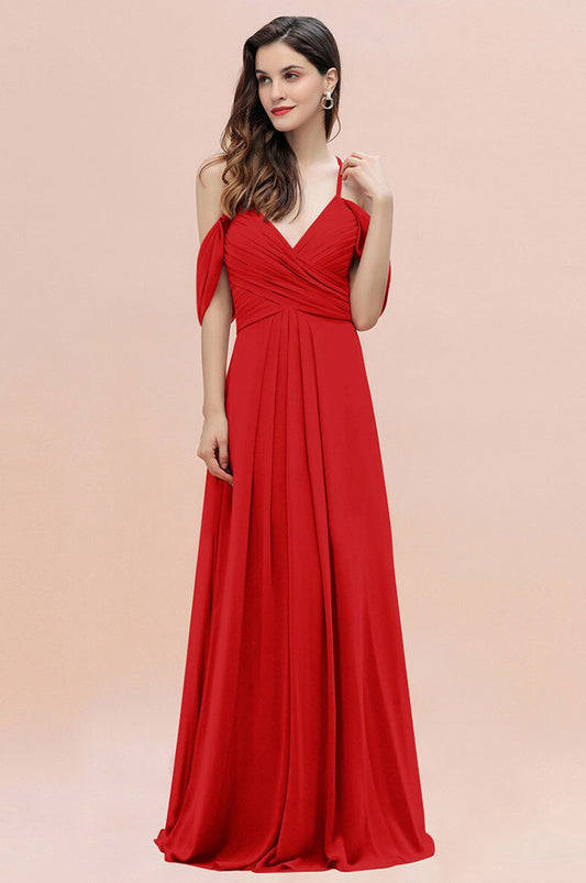 Robe Longue Demoiselle d'Honneur Rouge