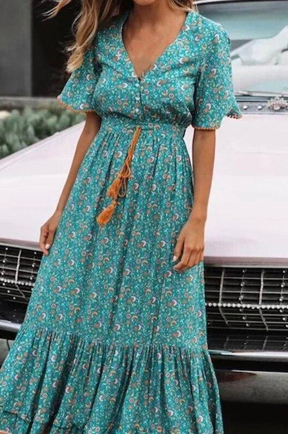 Robe Demoiselle d'Honneur Bohème Bleu