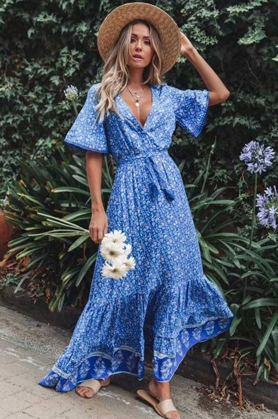 Robe Demoiselle d'Honneur Bohème Bleu