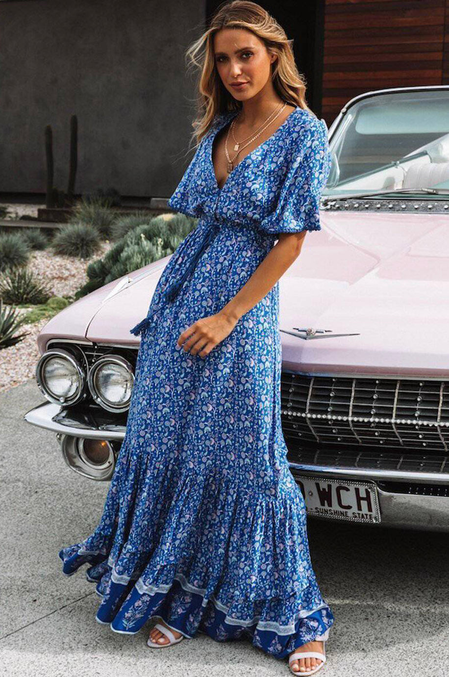 Robe Demoiselle d'Honneur Bohème Bleu