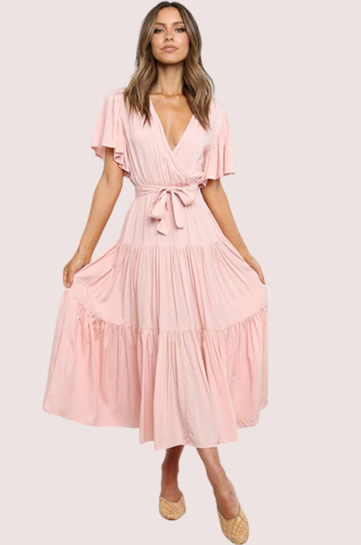 Boheme Robe Demoiselle d'Honneur Rose Poudré