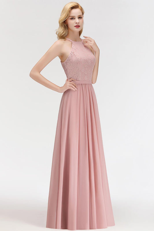 Robe Demoiselle d'Honneur Rose Dentelle