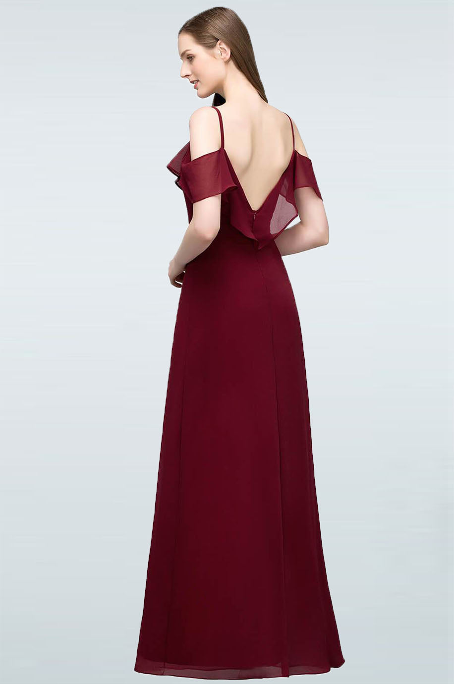 Robe Demoiselle d'Honneur Classique Bordeaux