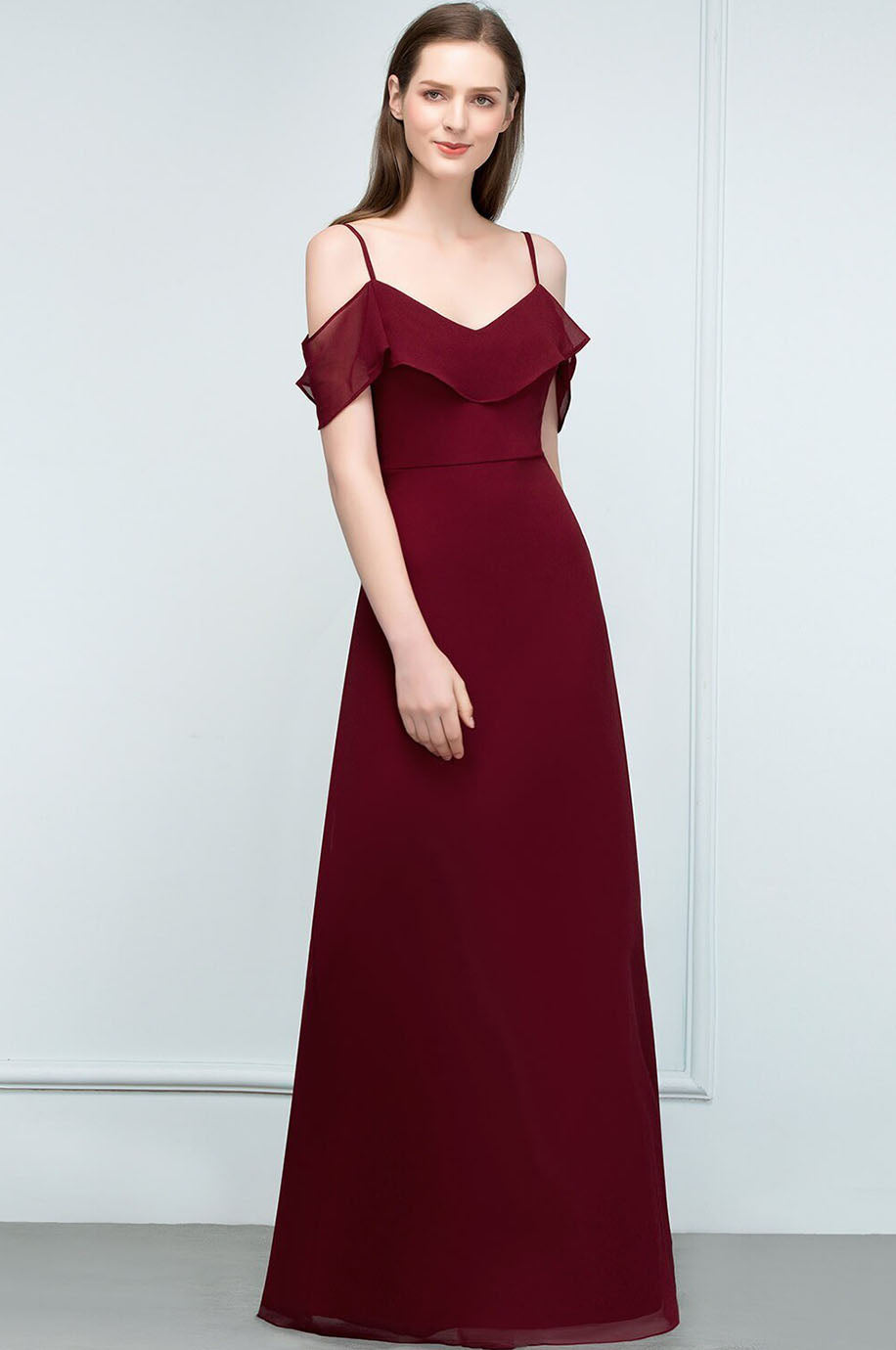 Robe Demoiselle d'Honneur Classique Bordeaux