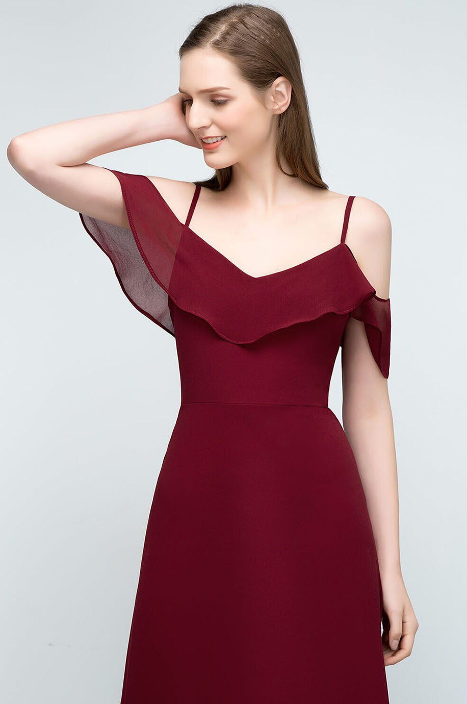 Robe Demoiselle d'Honneur Classique Bordeaux