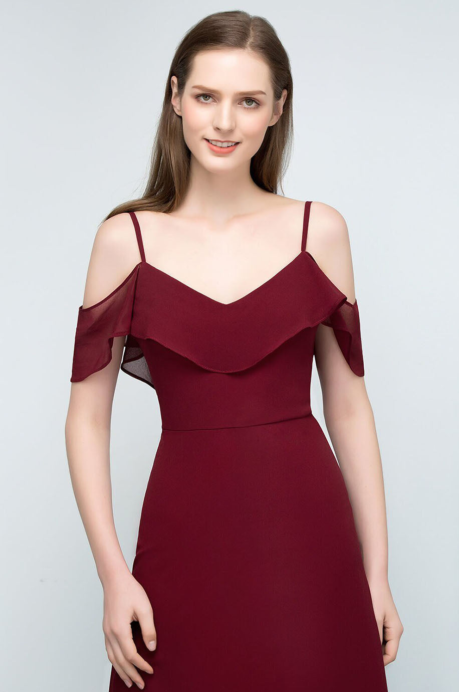 Robe Demoiselle d'Honneur Classique Bordeaux