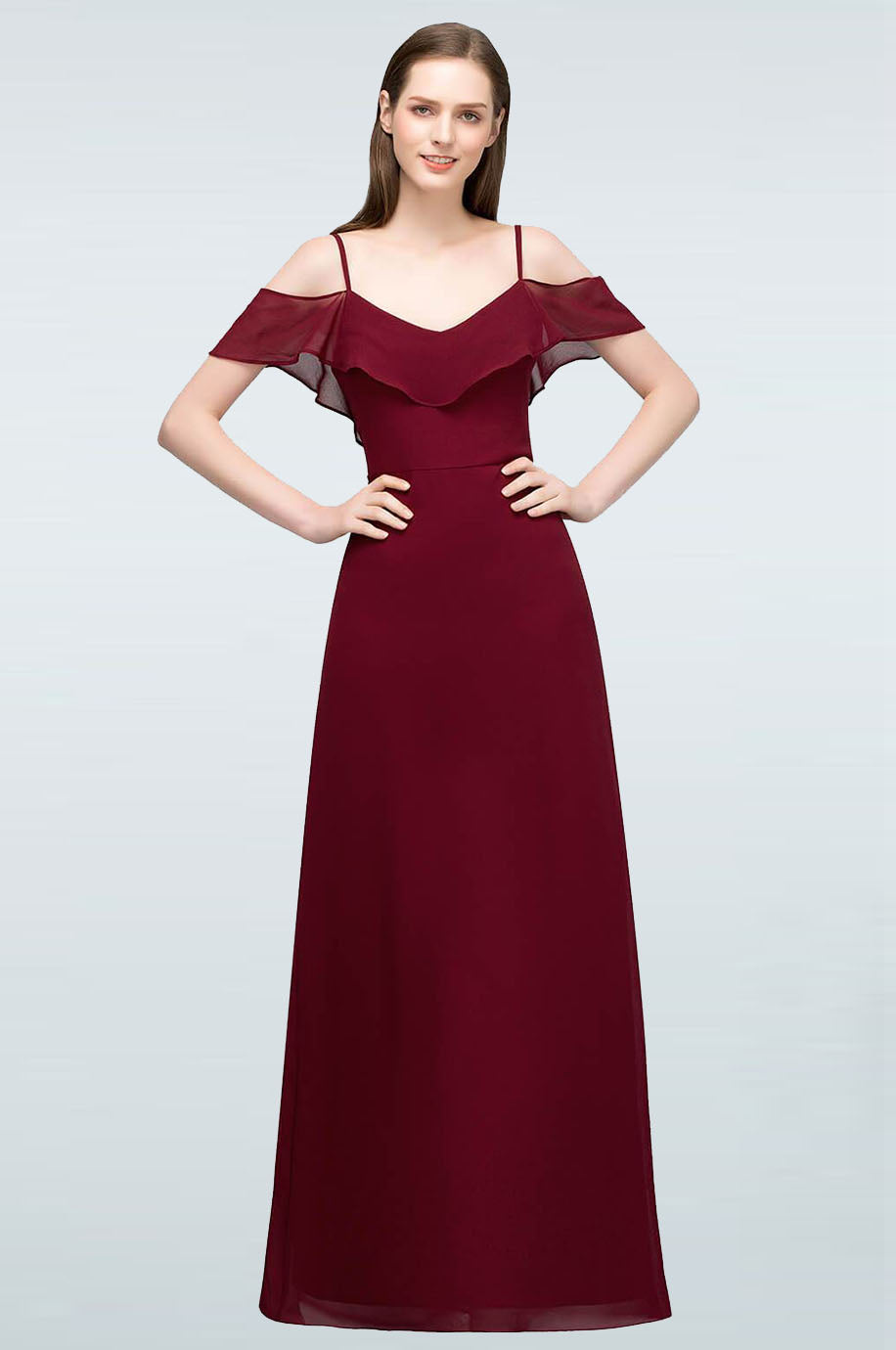 Robe Demoiselle d'Honneur Classique Bordeaux
