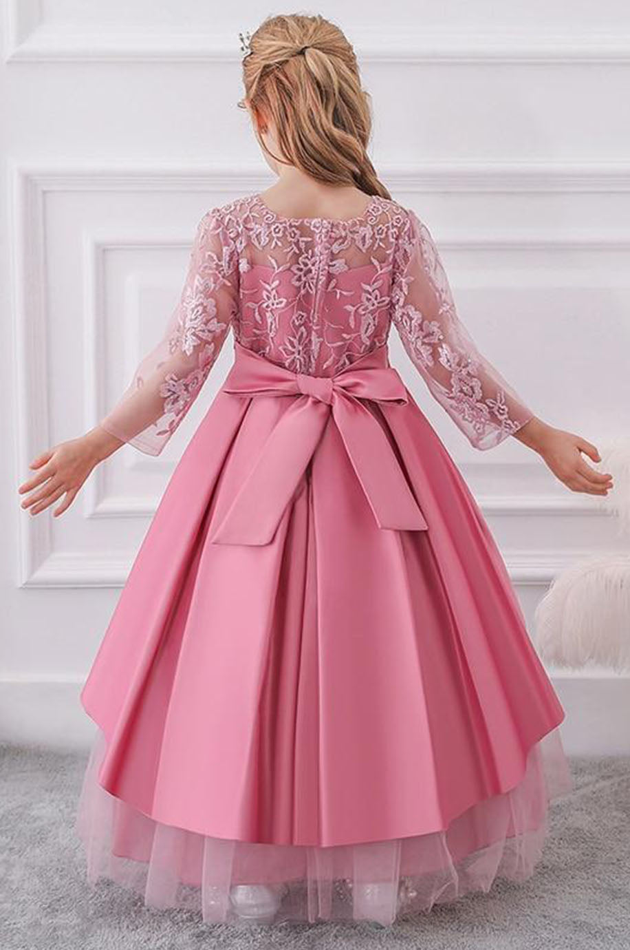 Robe Demoiselle d'Honneur Rose Enfant