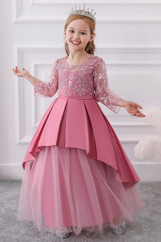 Robe Demoiselle d'Honneur Rose Enfant