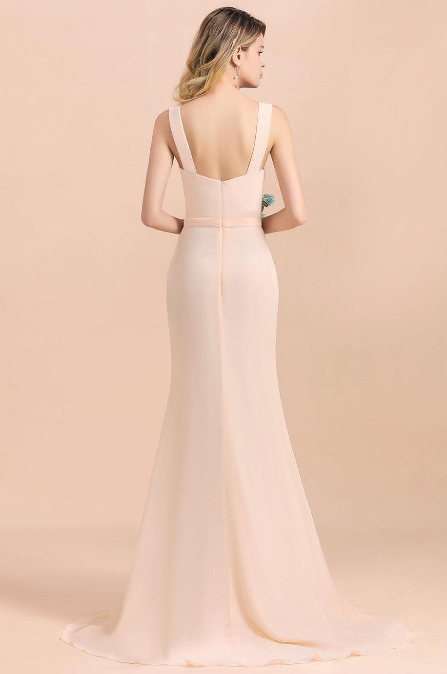Robe Longue Rose Poudré Demoiselle d'Honneur