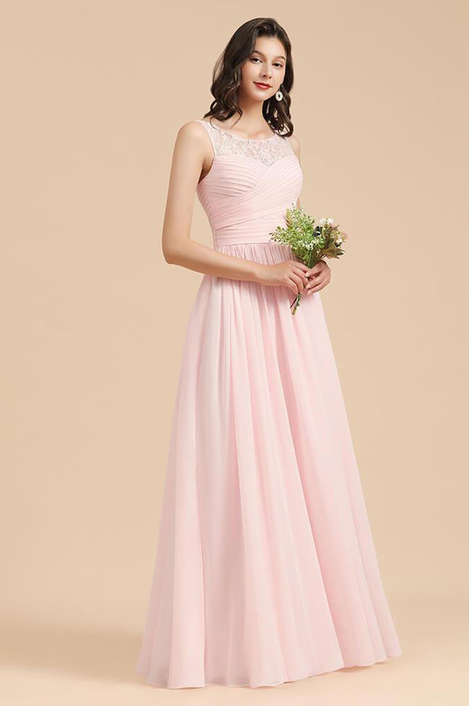 Robe Demoiselle d'Honneur Rose Perle