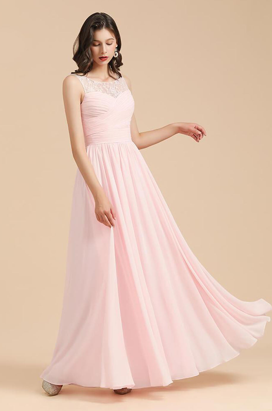 Robe Demoiselle d'Honneur Rose Perle