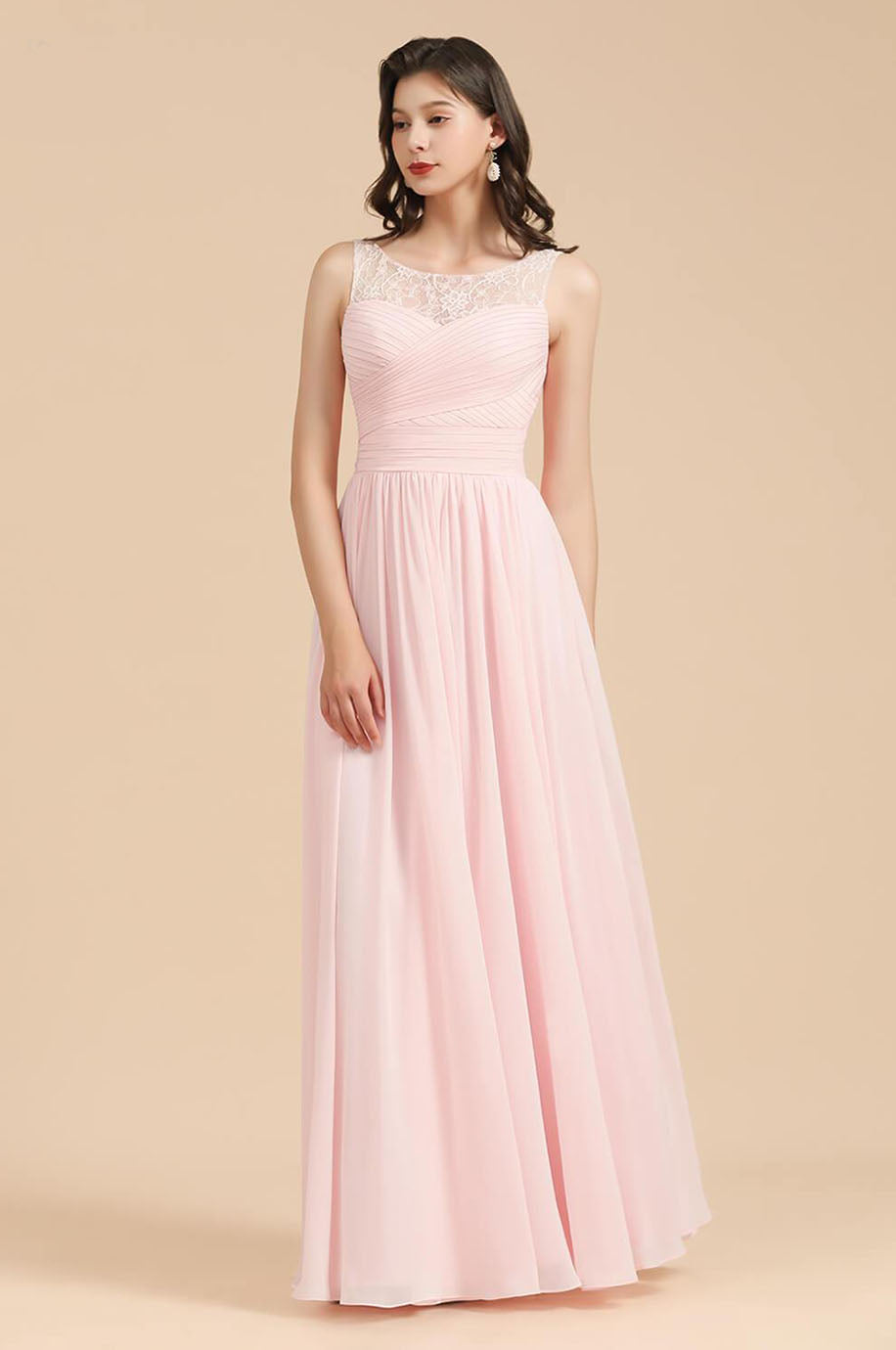 Robe Demoiselle d'Honneur Rose Perle