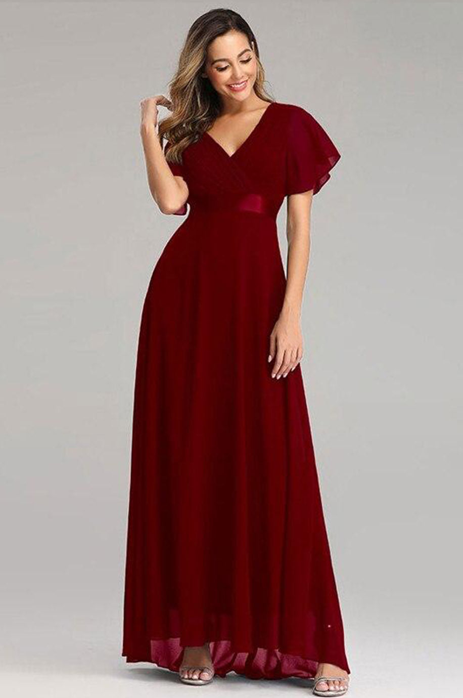 Robe Demoiselle d'Honneur Rouge Bordeaux