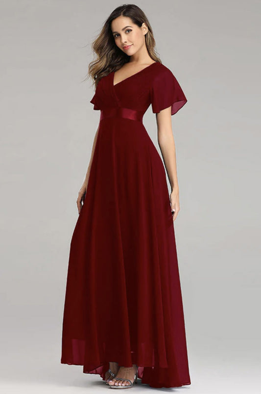 Robe Demoiselle d'Honneur Rouge Bordeaux